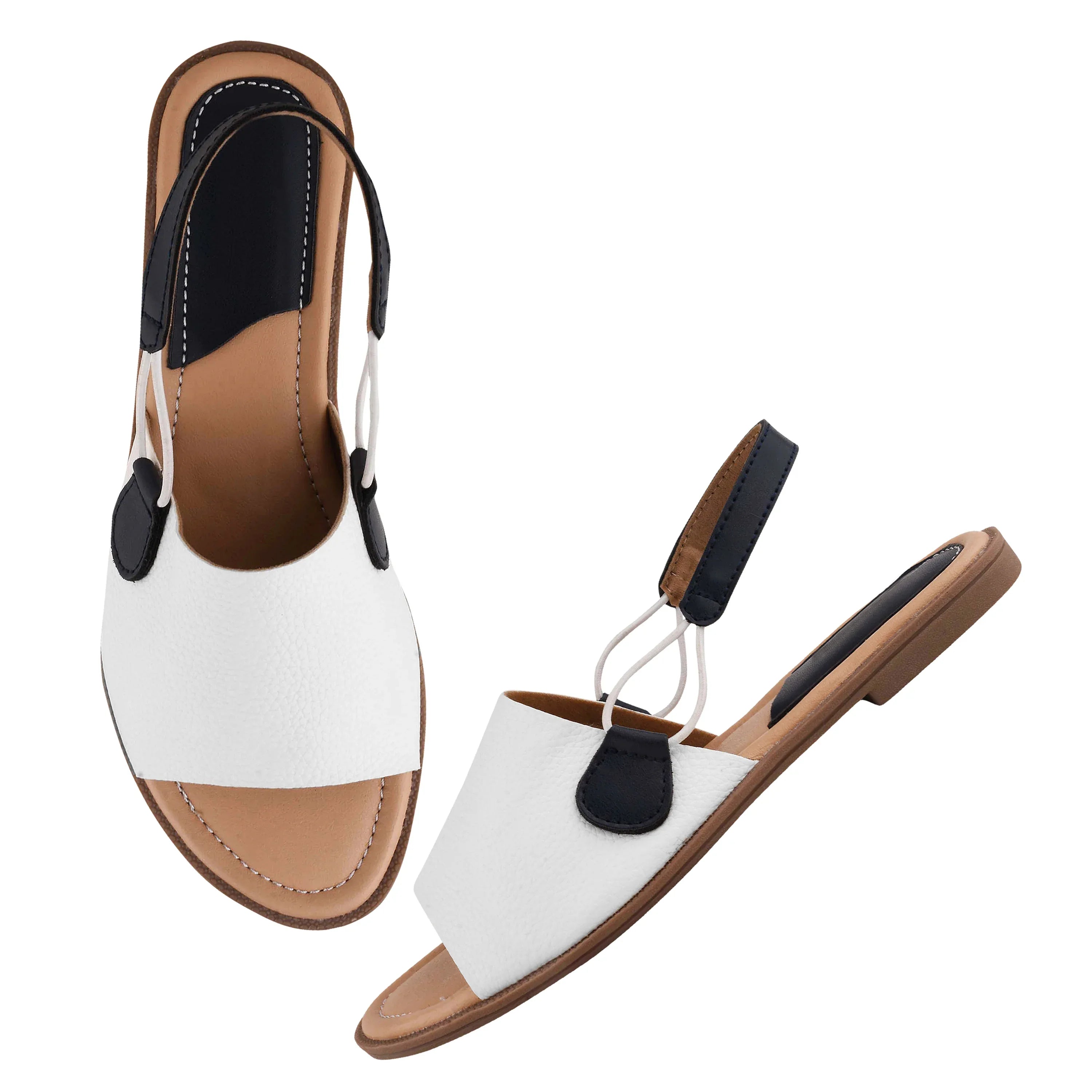 Chic Dual-Tone Comfort Flat Sandals