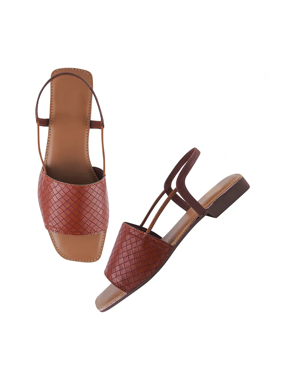 Elegant Weave Detail Flat Sandals