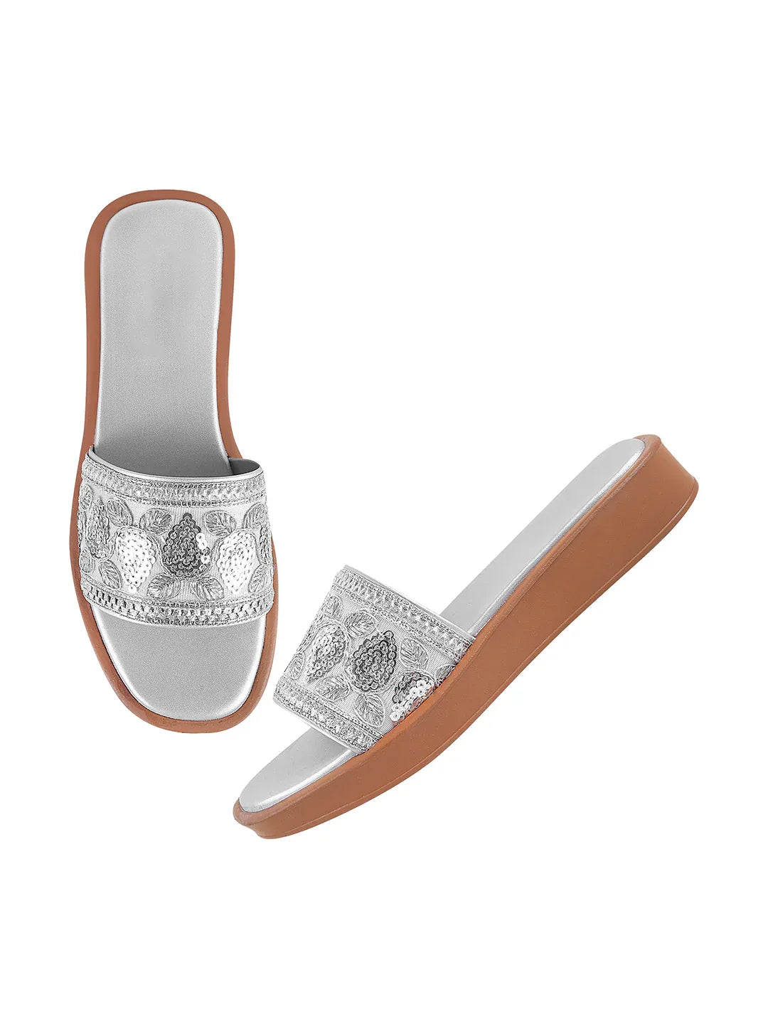 Royal Embroidery Comfort Platform Flats