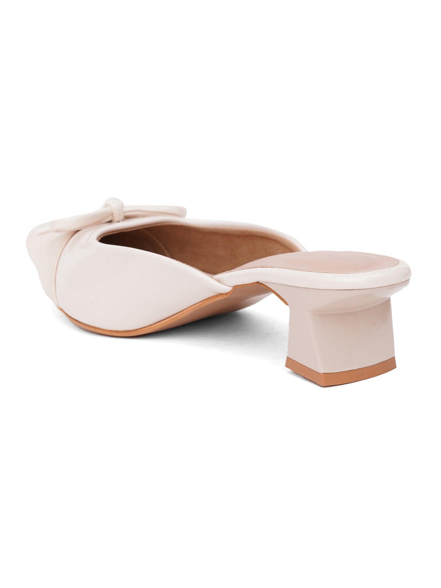 Elegant Pointed Toe Mule Heels with Bow Detail