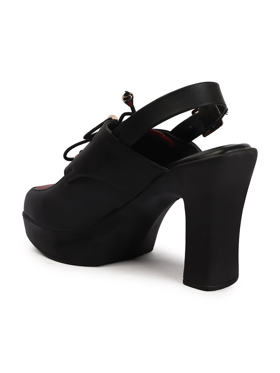 Retro Lace-Up Slingback Chunky Block Heel Pumps