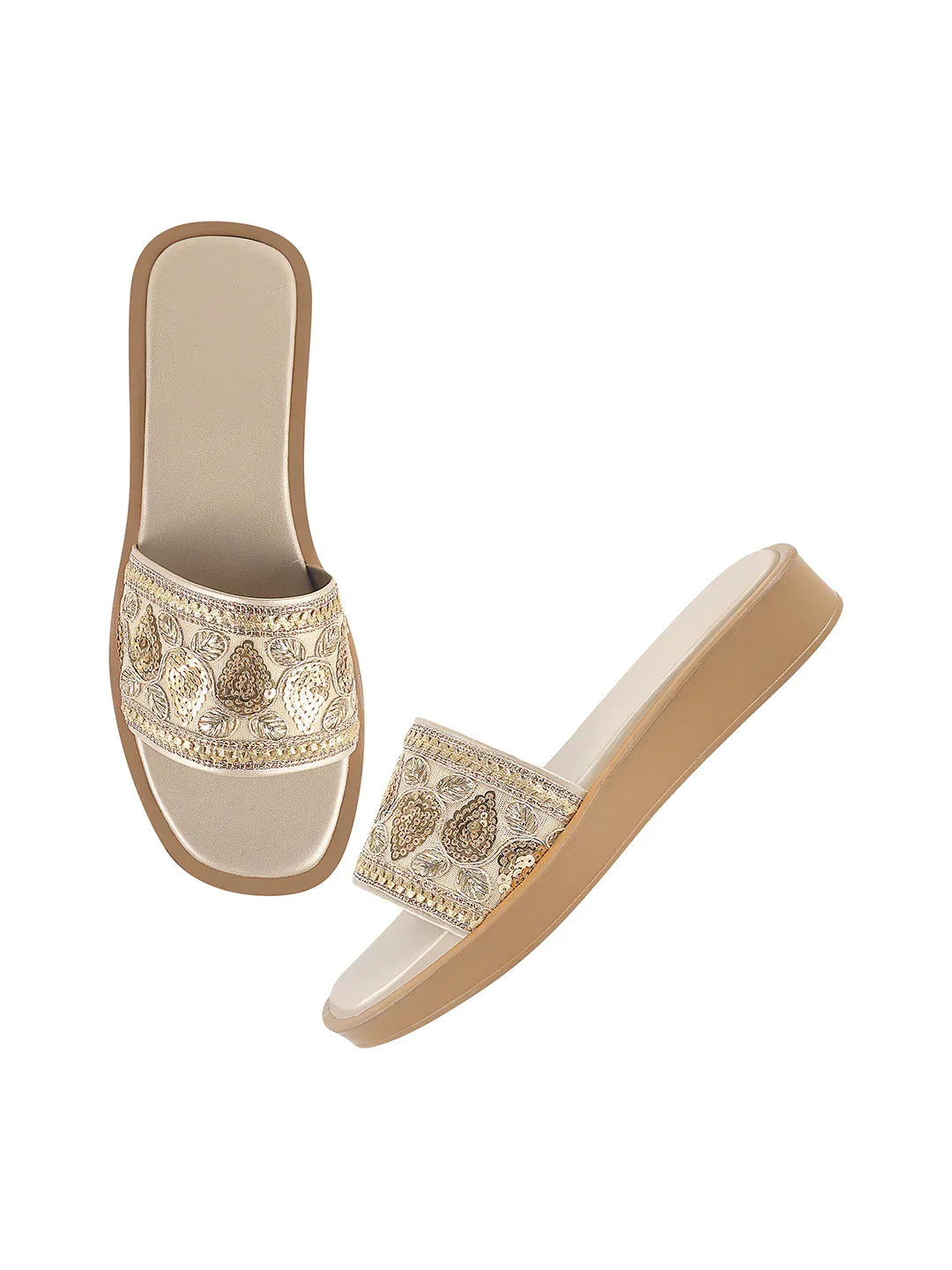 Royal Embroidery Comfort Platform Flats