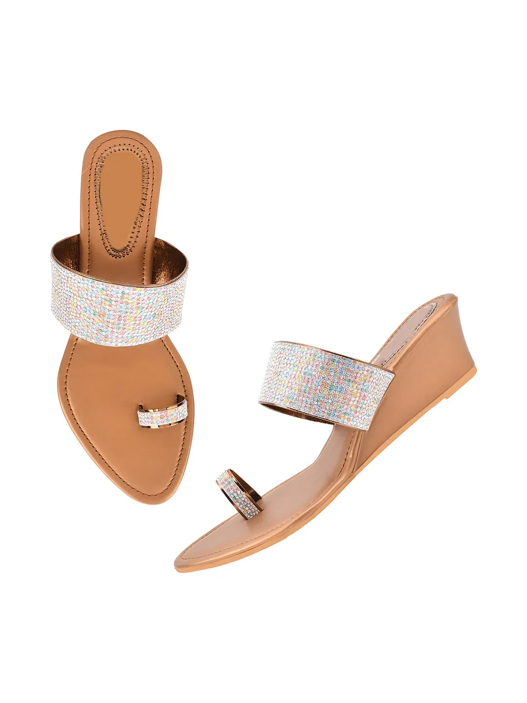 Shimmer Toe-Ring Wedge Heel