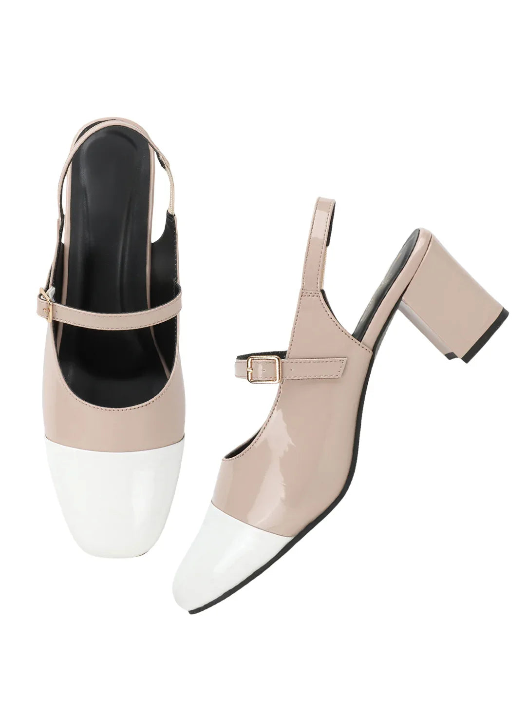 Classic Strap Detail Mid Heel Pumps