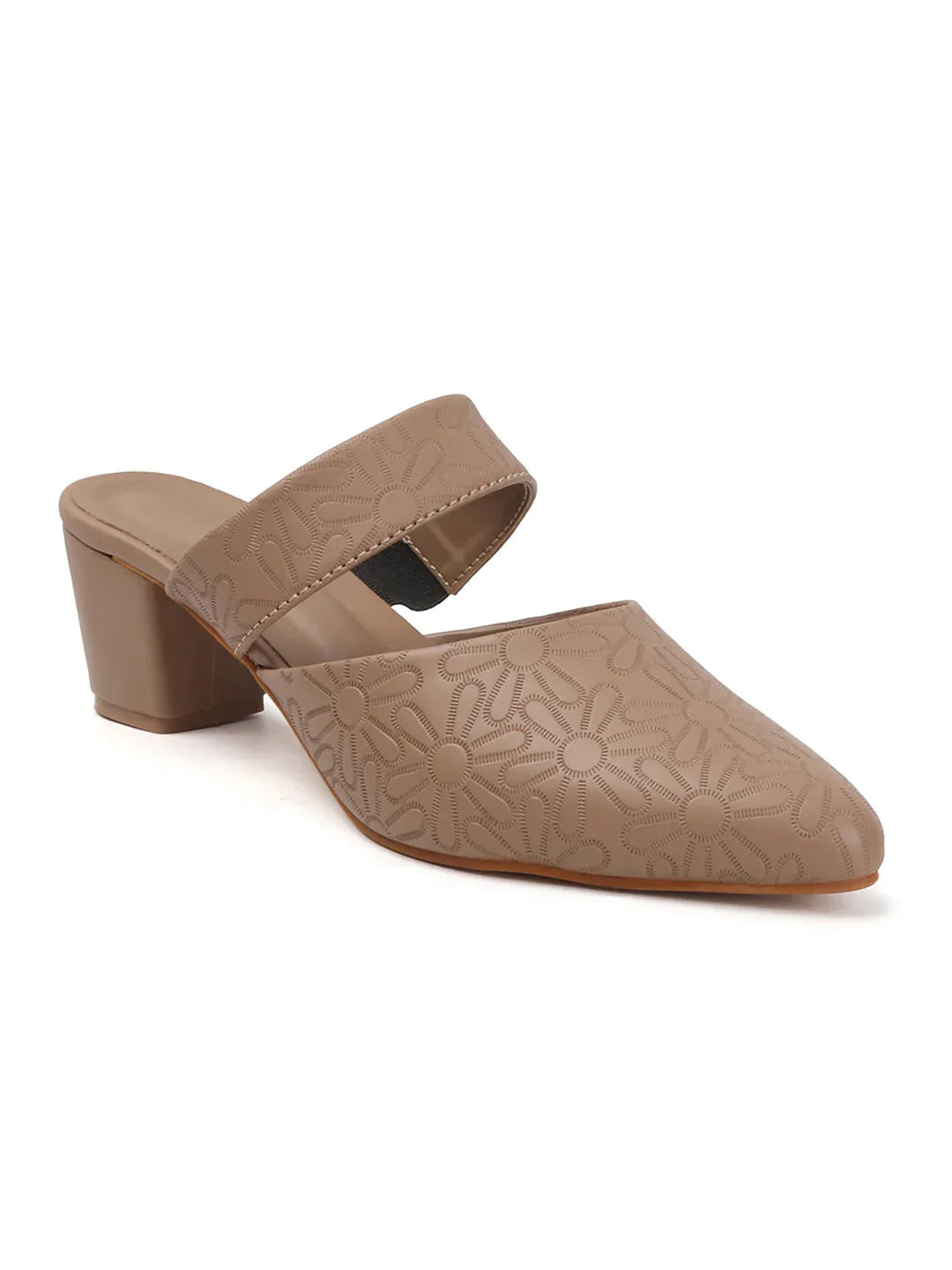 Glitter Strap Block Heel Sandals