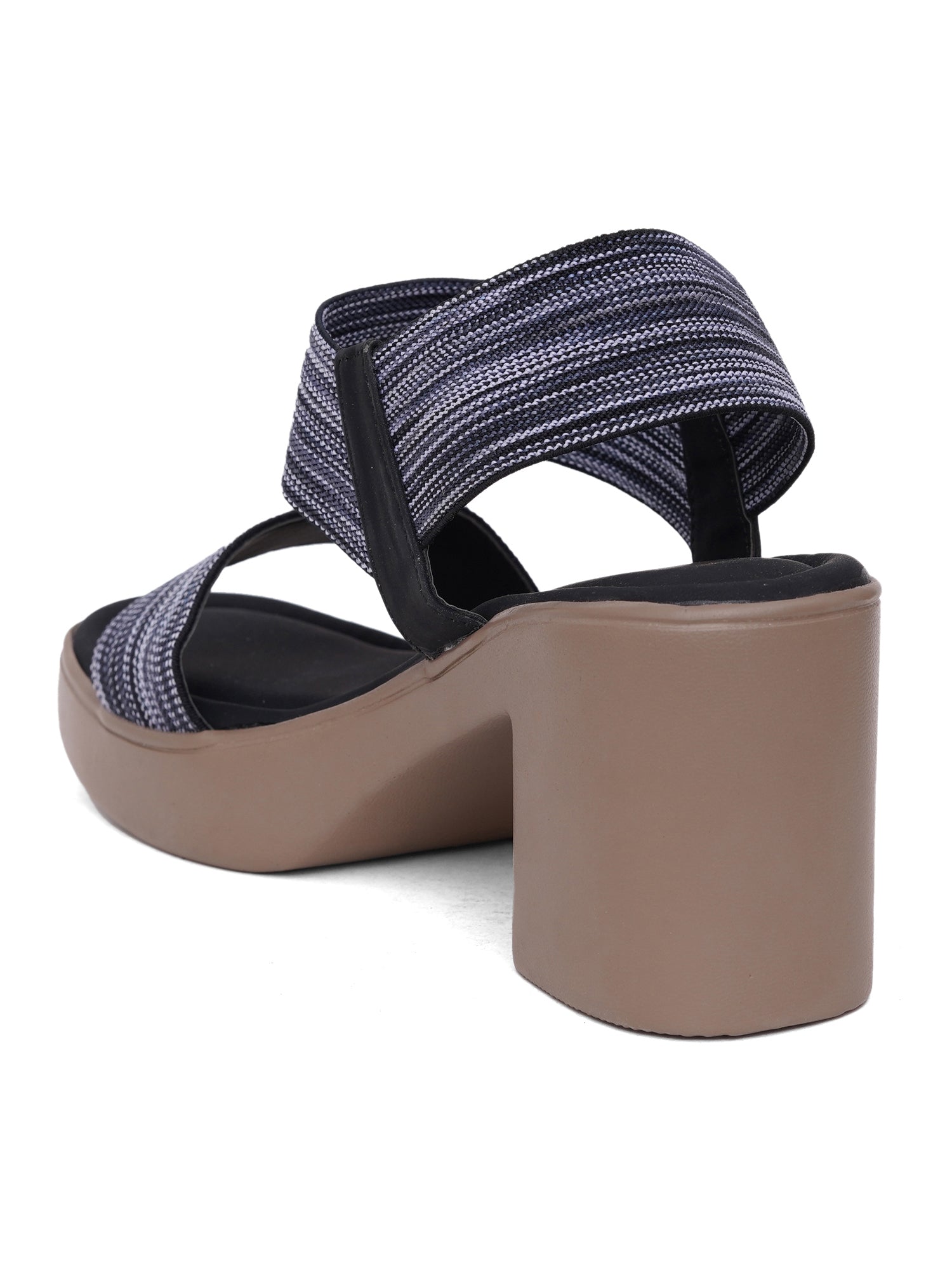 Glitter Strap Block Heel Sandals