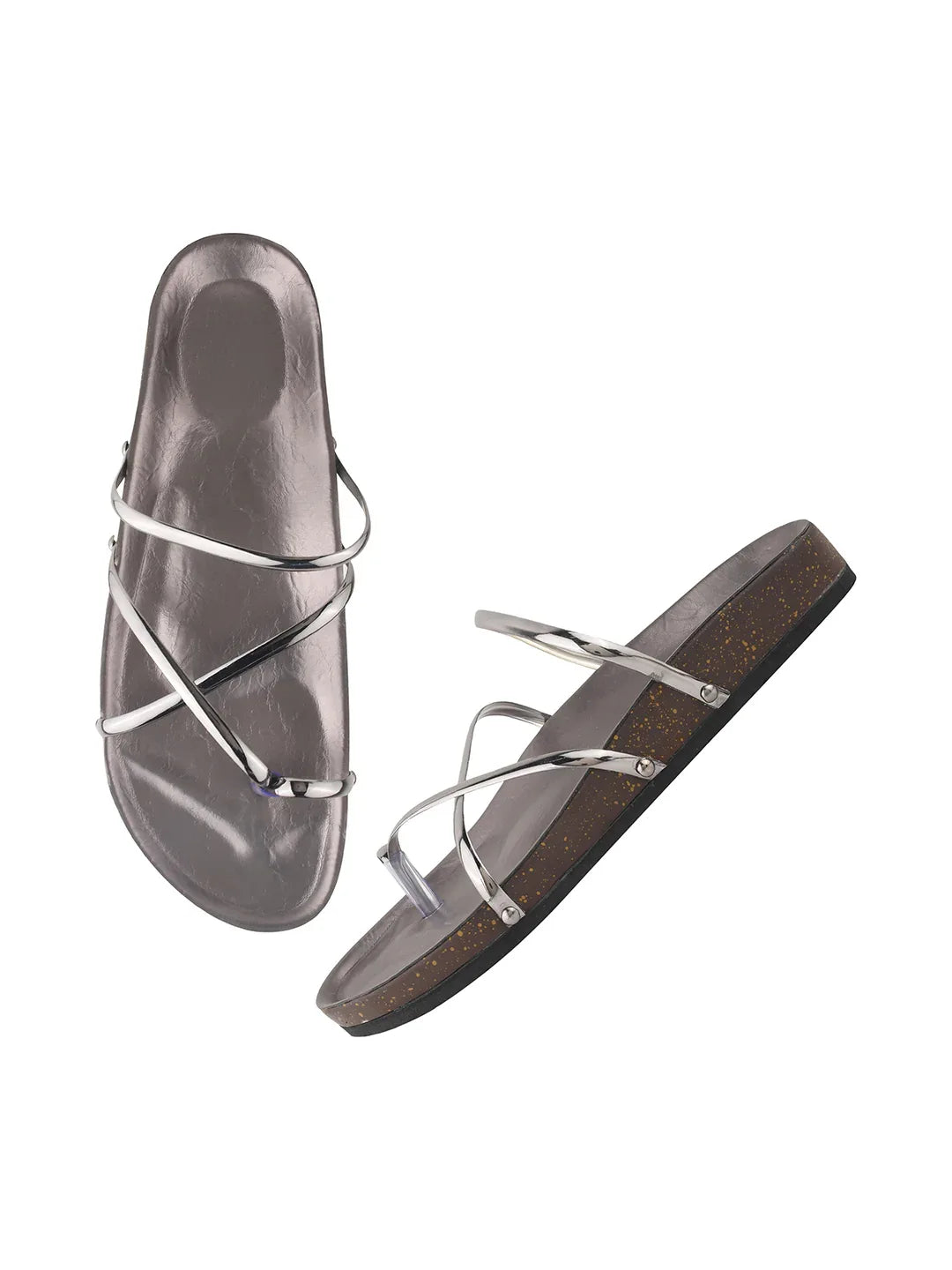 Minimal Luxe Metallic Slip-On Sandals