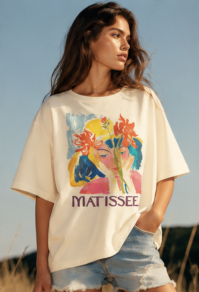 Abstract Oversized Matisse Art Graphic Printed T-Shirt