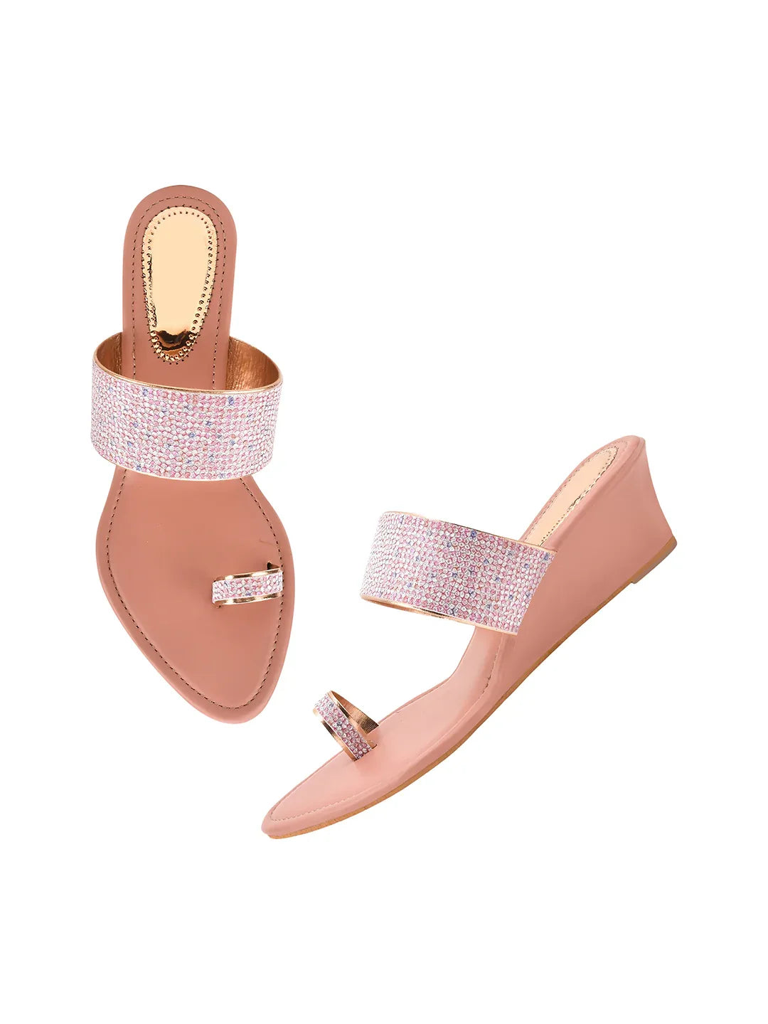 Shimmer Toe-Ring Wedge Heel