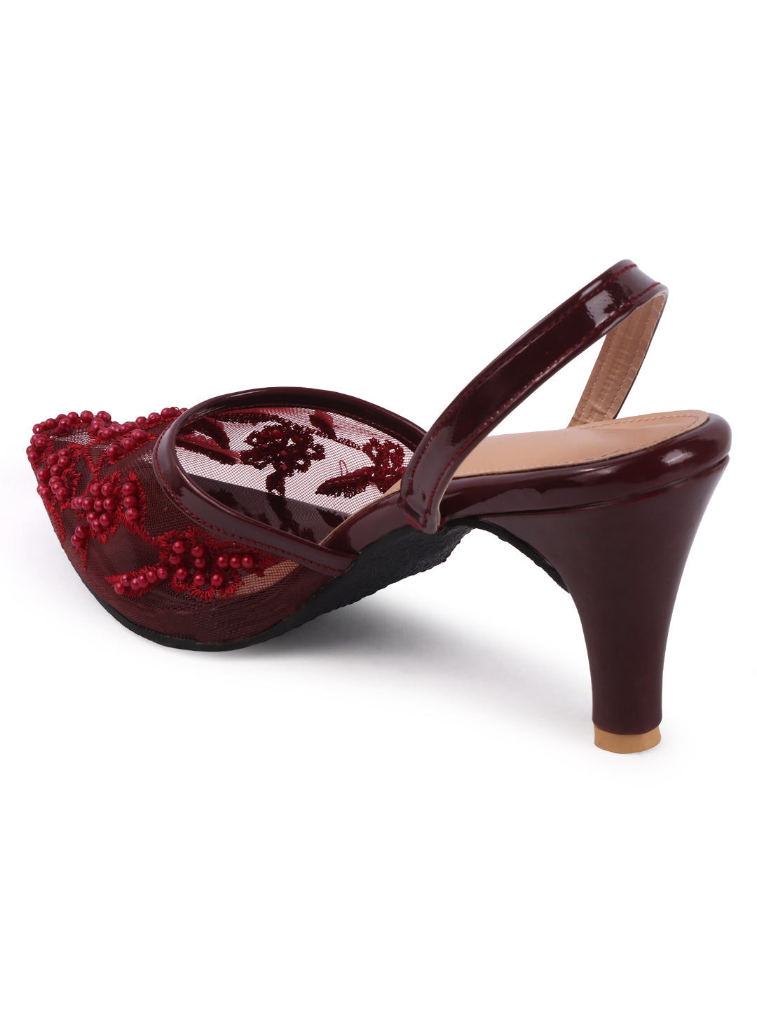 Beaded Bloom Embroidered Party mules Style Heels
