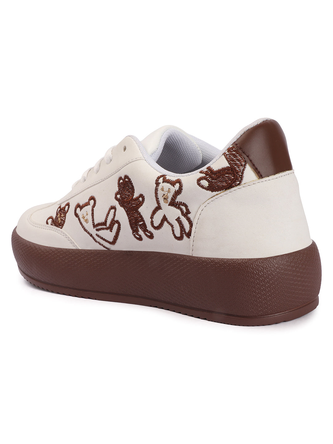 Trendy Teddy Embroidered Platform Sneakers