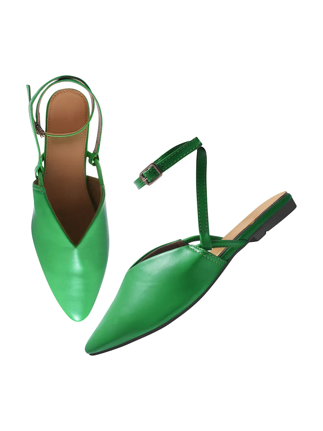 Everyday Luxe Pointed Back-Strap Flats
