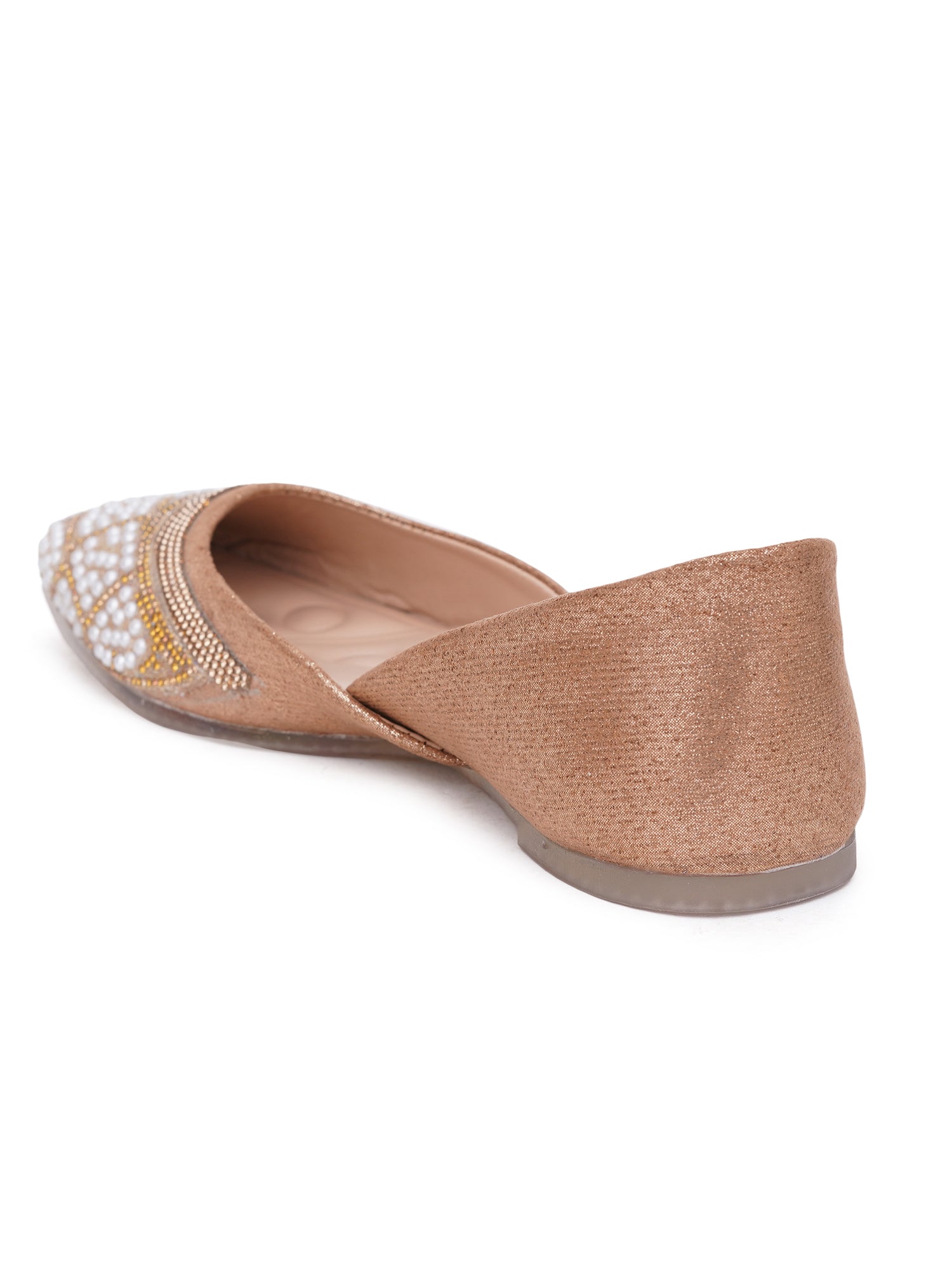 Pearl Muse Square Embellished Desi Juttis