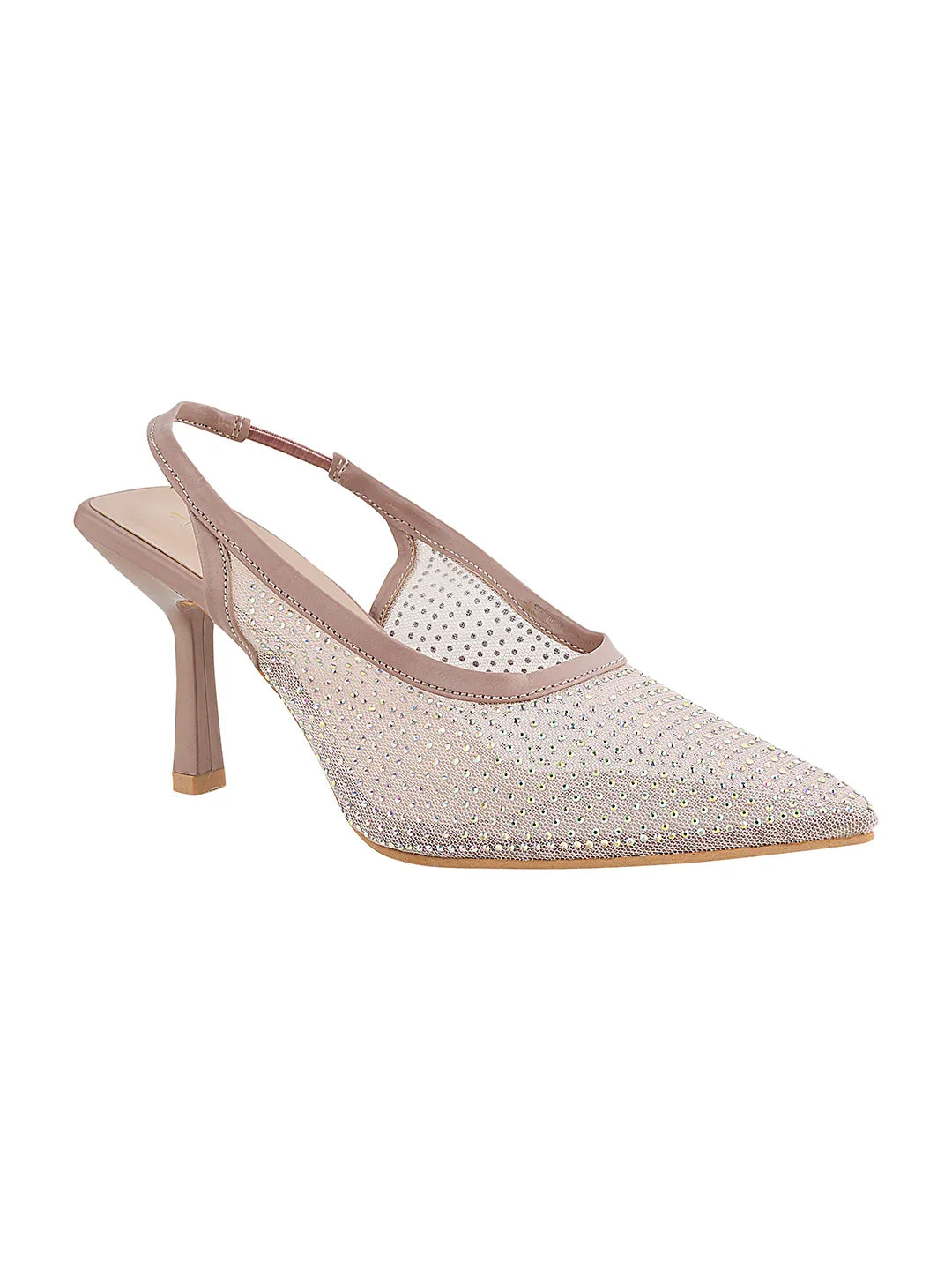 Rhinestone Detail Elegant Slingback Heels