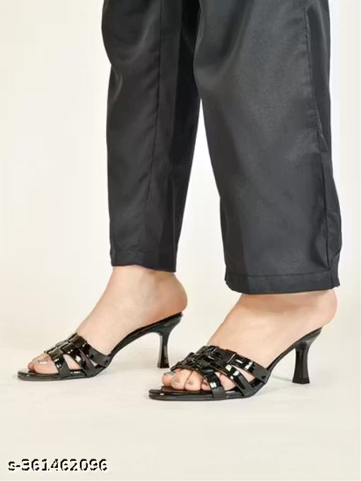 Midnight Weave Stiletto Mules