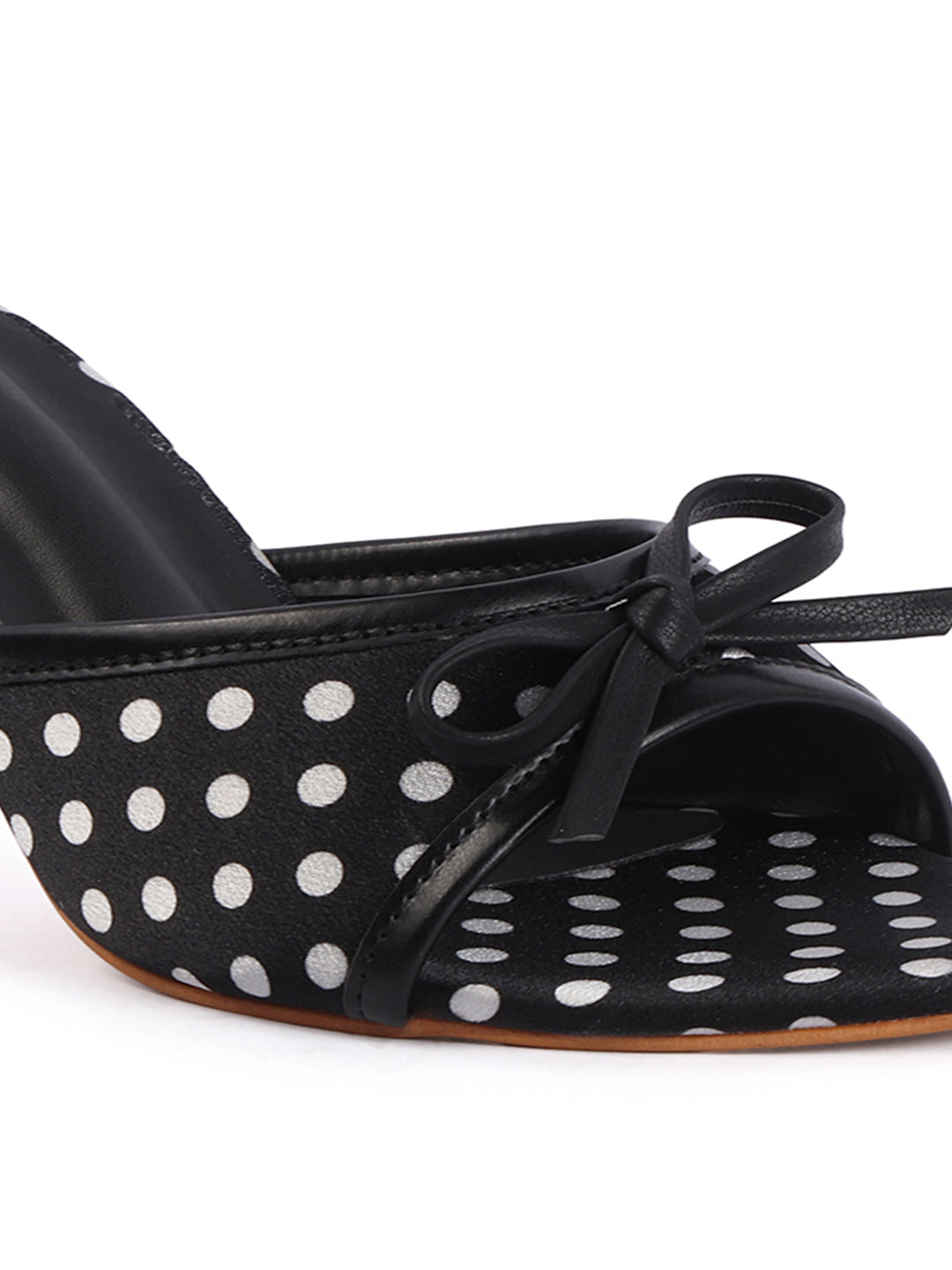 Polka Dot Bow Kitten Heels