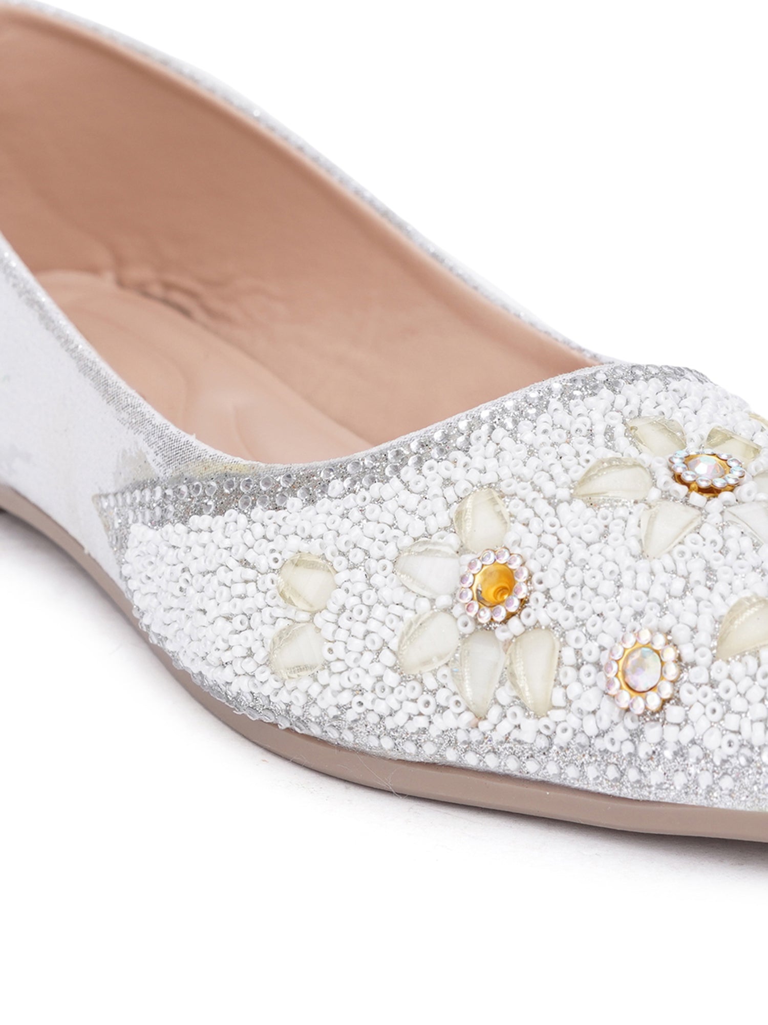 Blossom pearls & stone Embellished Pointed Desi Juttis