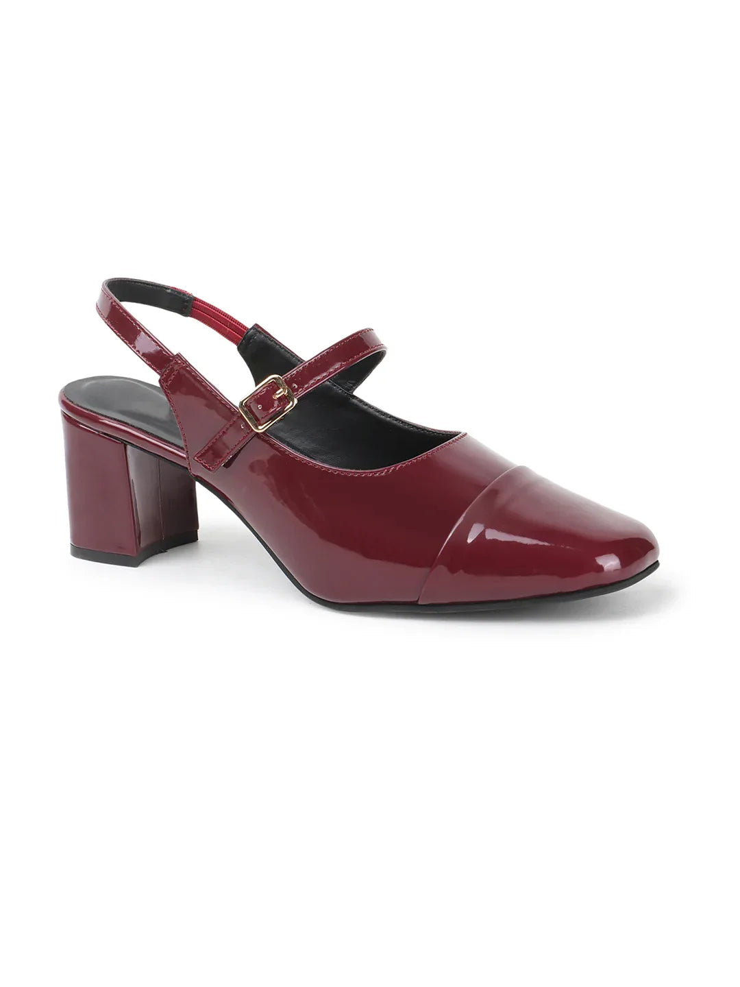 Classic Strap Detail Mid Heel Pumps