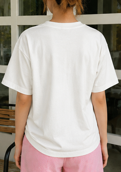 Cute Aesthetic Oversized Pink Bow Graphic Print T-Shirt