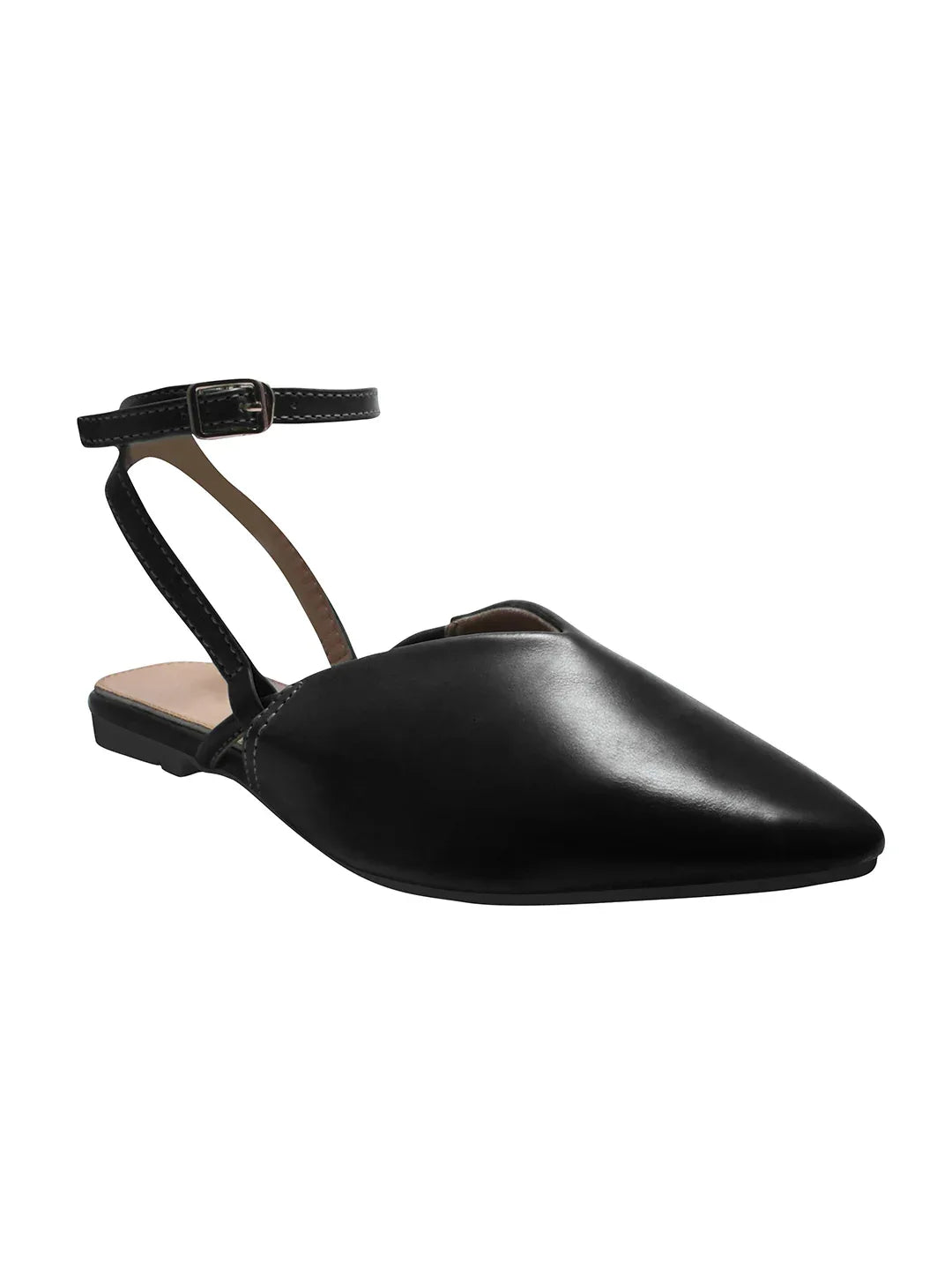 Everyday Luxe Pointed Back-Strap Flats