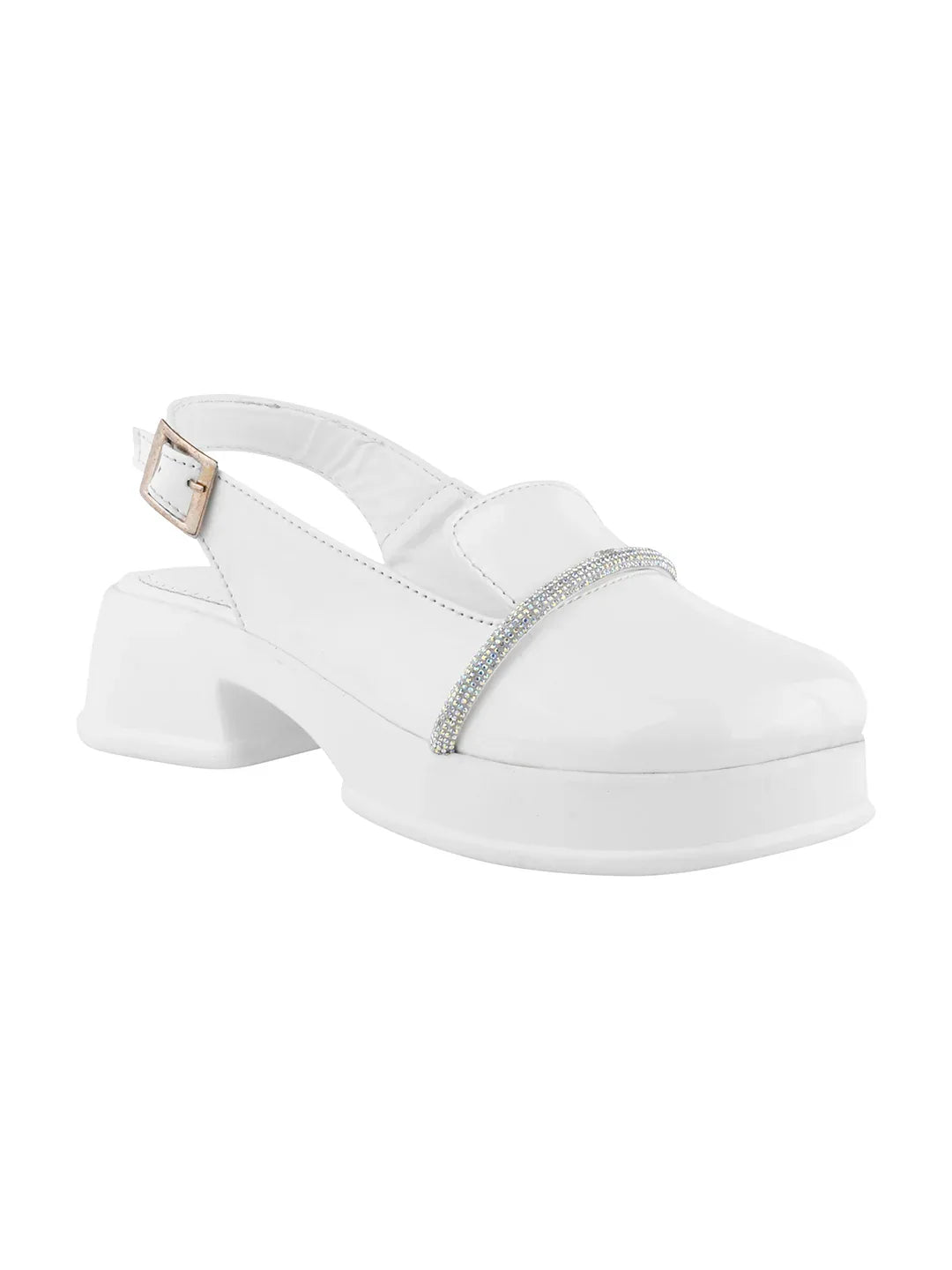 Classic Glossy Block Heel Pumps for Women