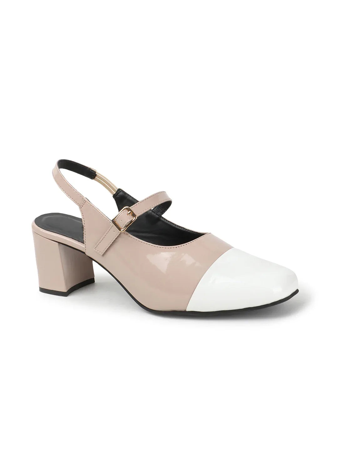 Classic Strap Detail Mid Heel Pumps