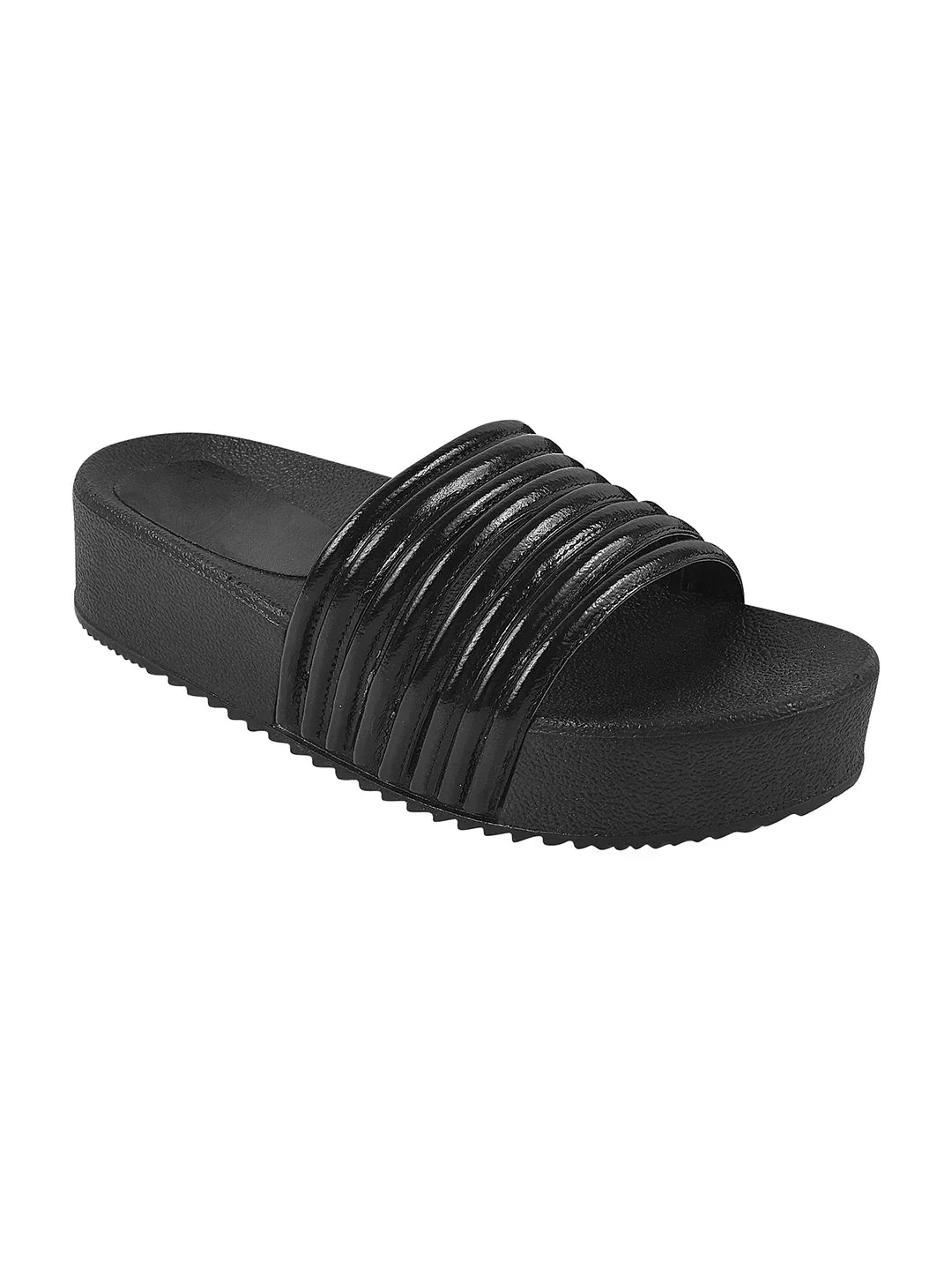 Textured Wide Strap Slides
