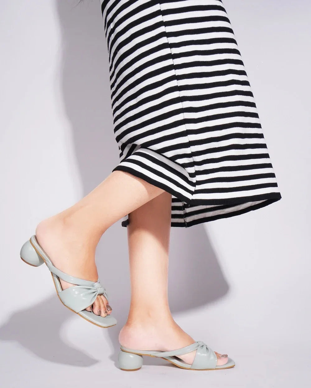 Elegant Knot Strap Block Heels