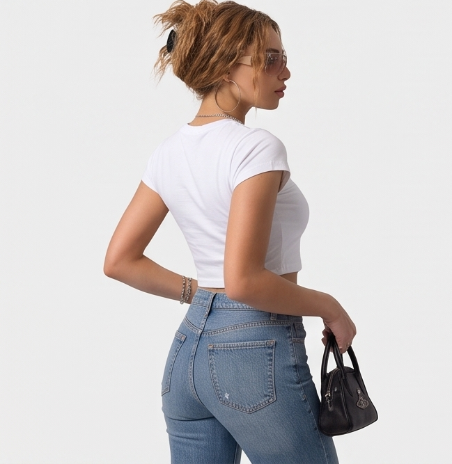 "Take A Ride" Graphic Crop T-Shirt-White