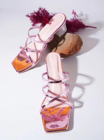 Evening Glow Clear-Heel Mules