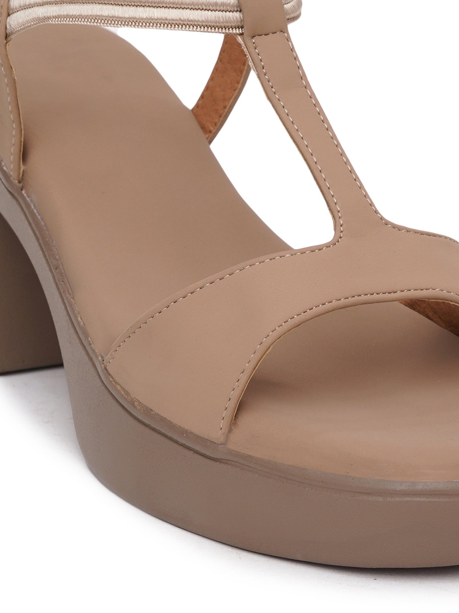 Exotic T-Strap Chunky Block Heel Sandals