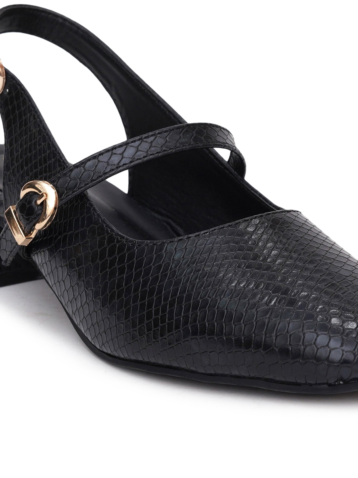 Textured Mary Jane Block Heels