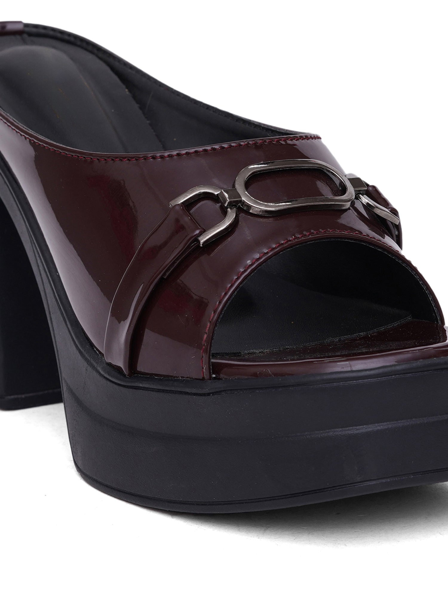 Elegent Patent Platform Block Heel