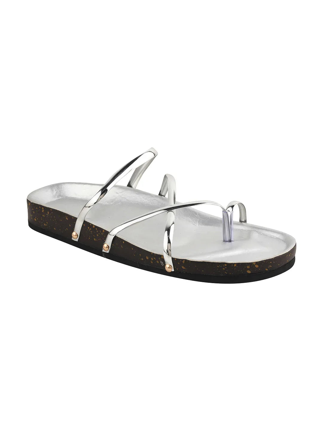 Minimal Luxe Metallic Slip-On Sandals