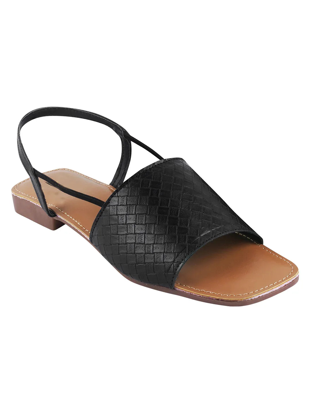Elegant Weave Detail Flat Sandals