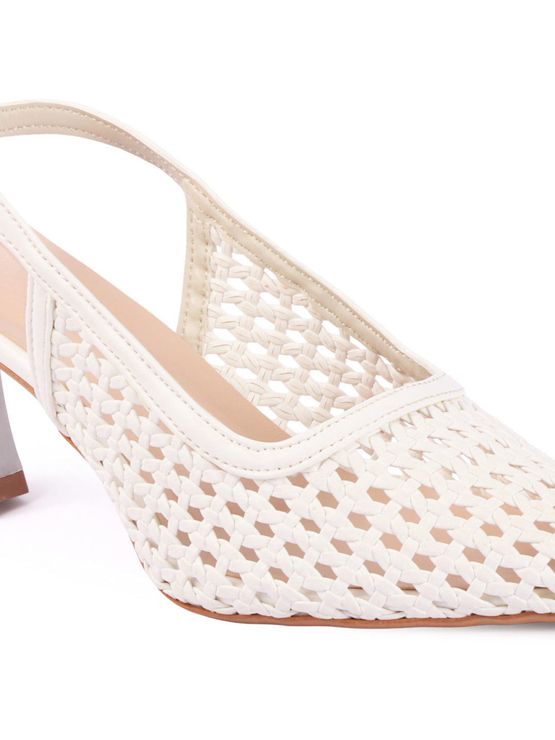 Weave Chic Buckle Strap Kitten Heel Mules