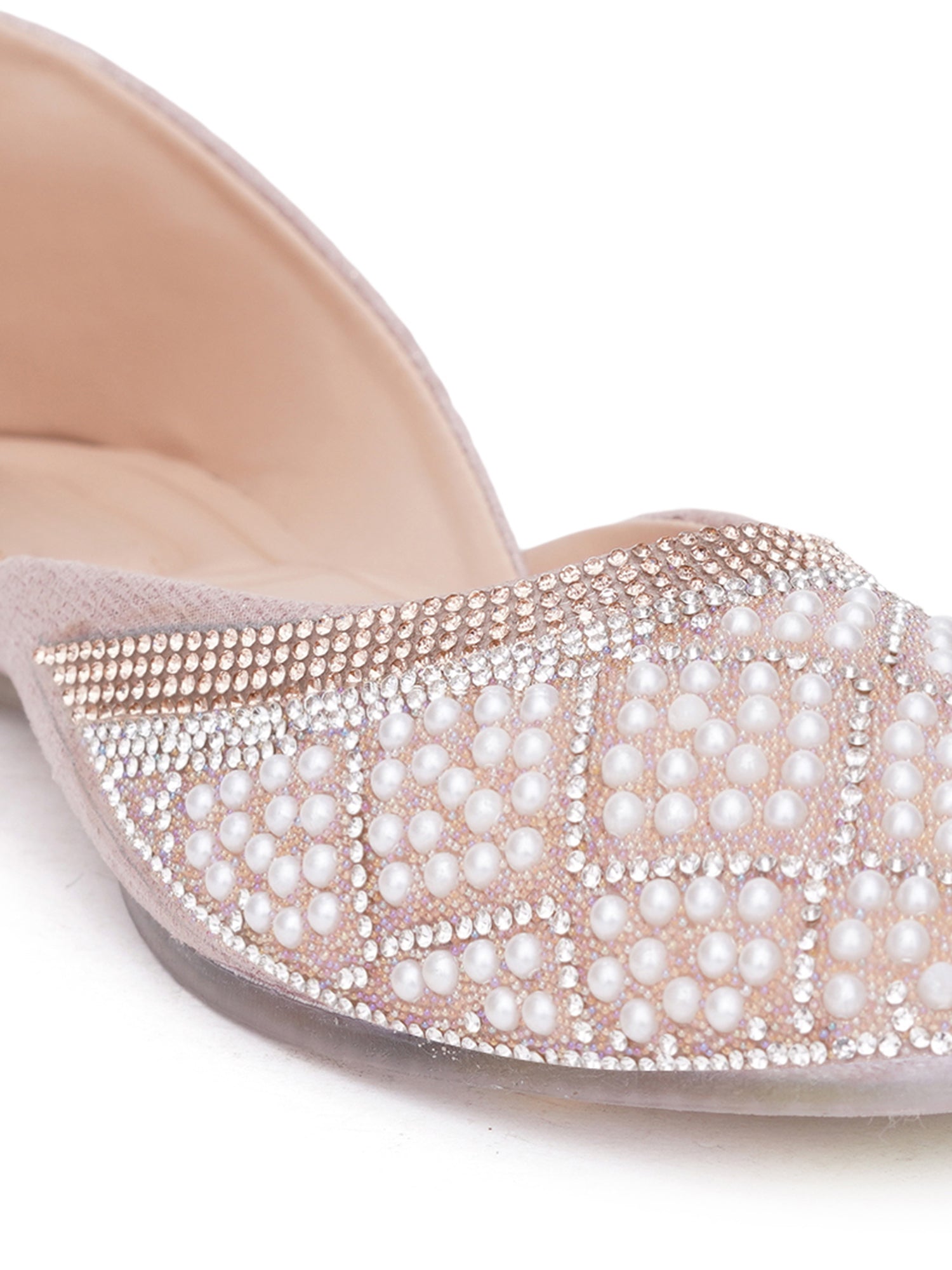 Pearl Muse Square Embellished Desi Juttis