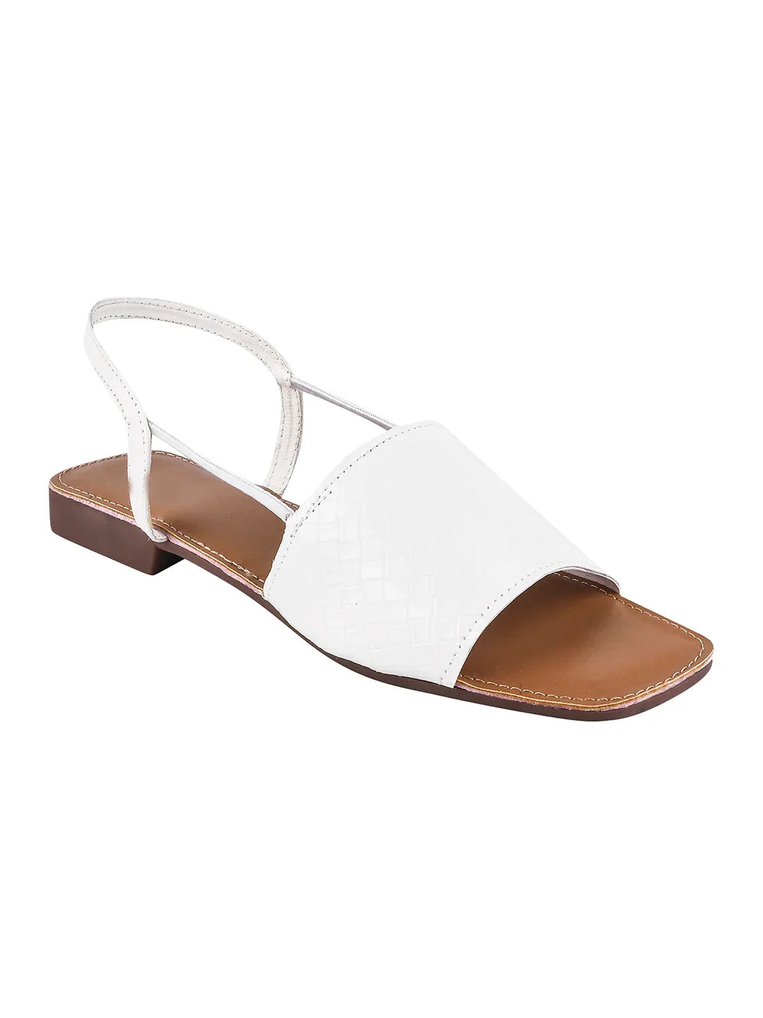 Elegant Weave Detail Flat Sandals