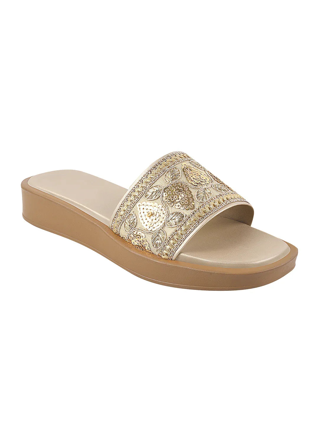 Royal Embroidery Comfort Platform Flats