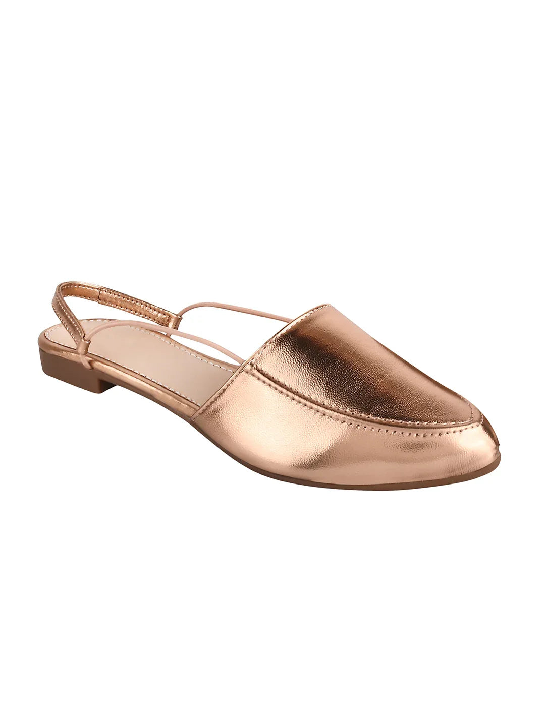 Elegance Metallic Pointed Slingback Flats