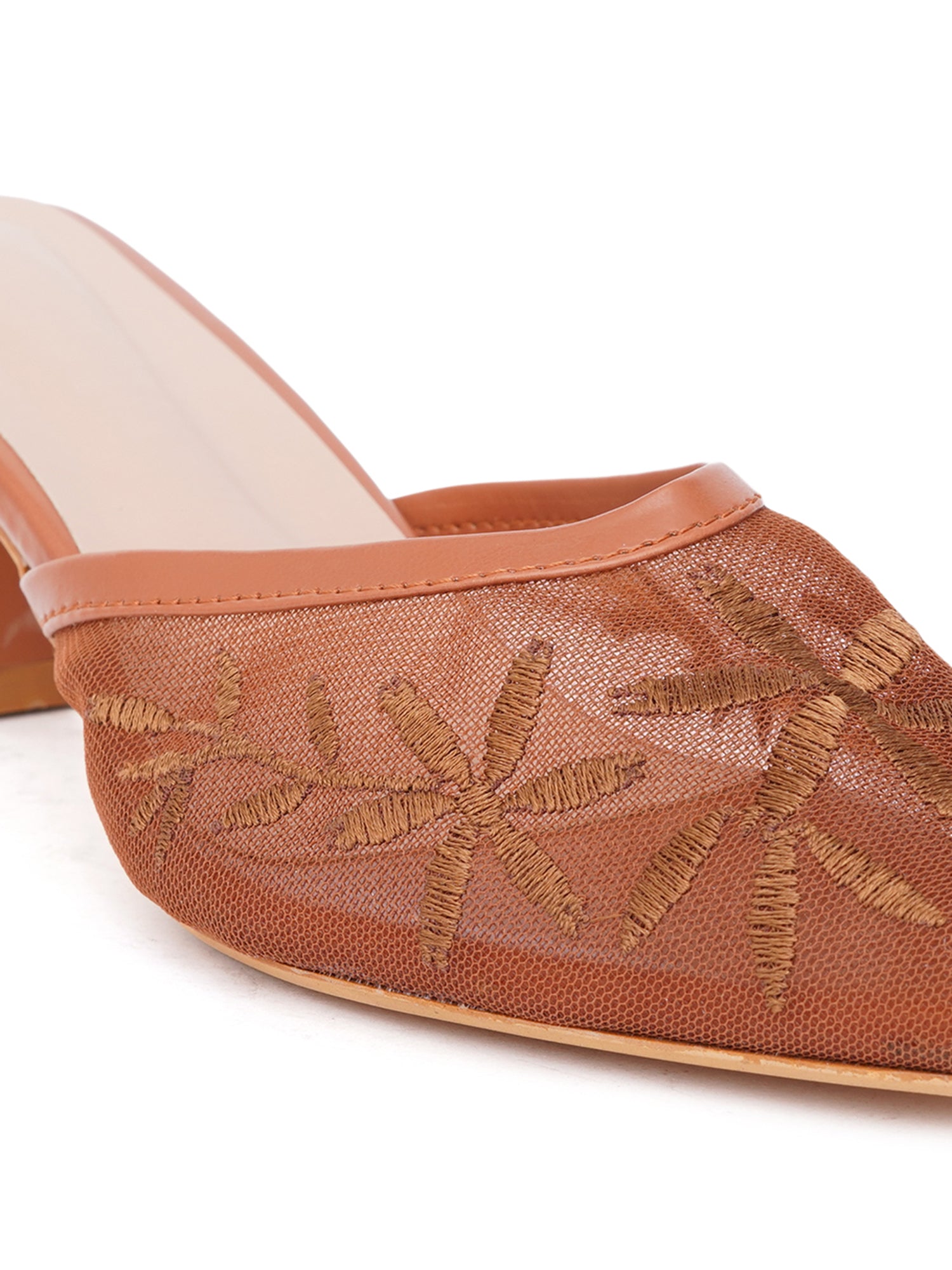 Floral Muse Embroidered Pointed Toe Heel Mules