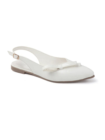 Glossy Pointed Toe Slingback Flat Mules