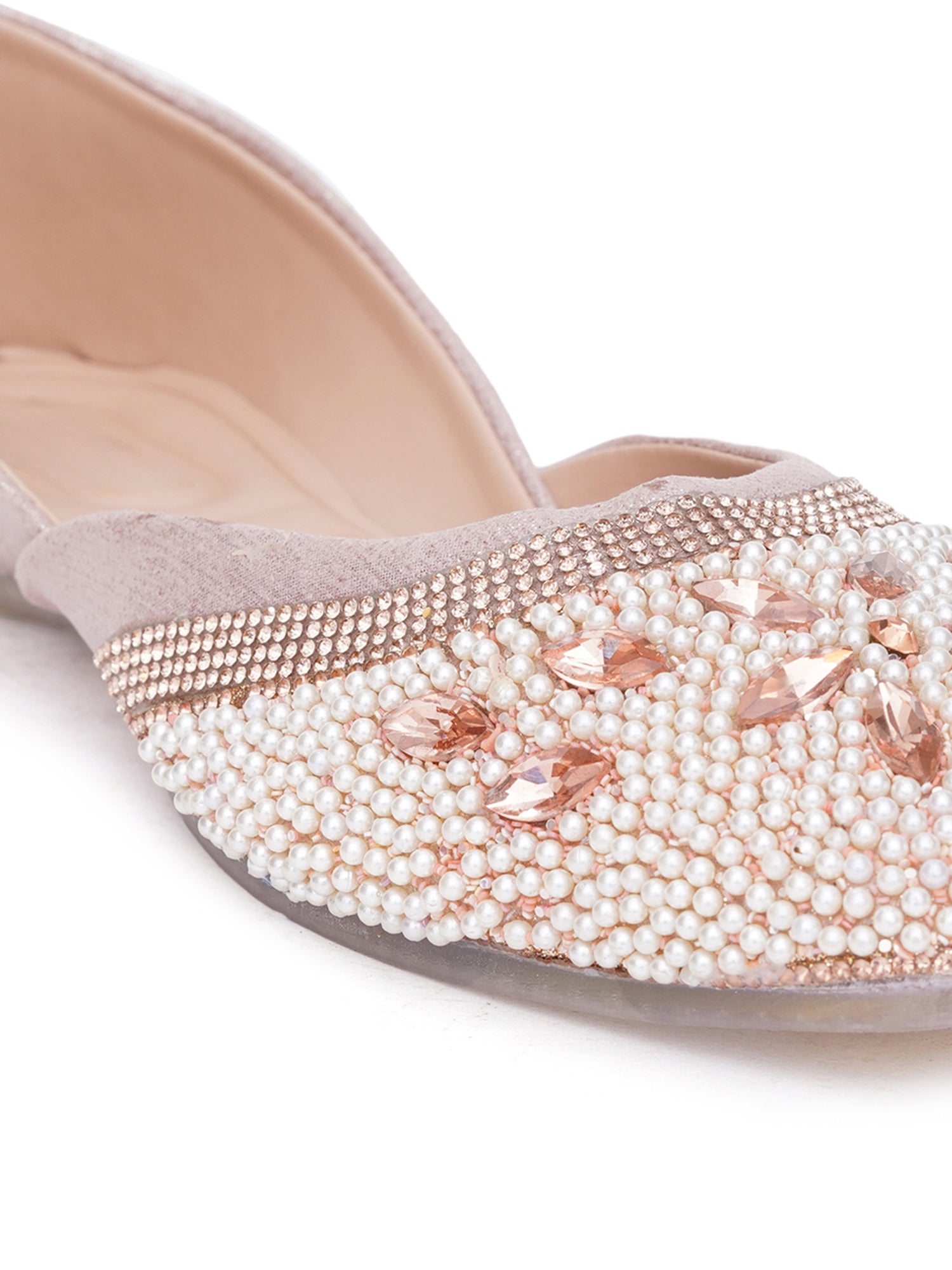 Floral Spark pearls & stone Embellished Ethnic Juttis