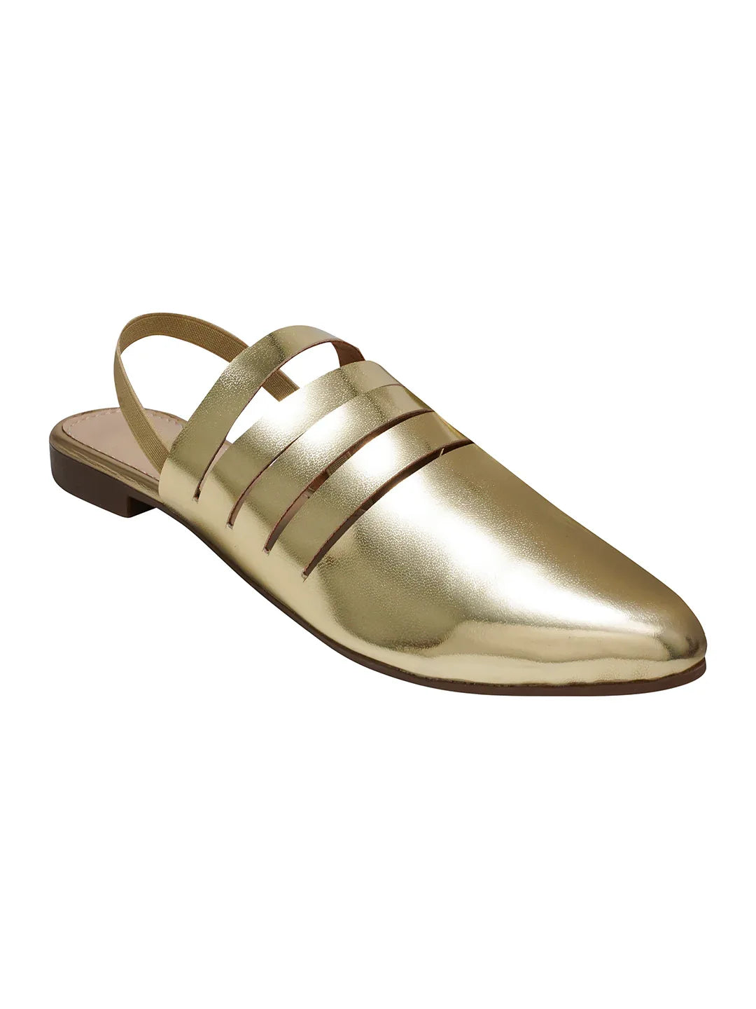 Women Metallic Slingback Mule with Pointed Toe