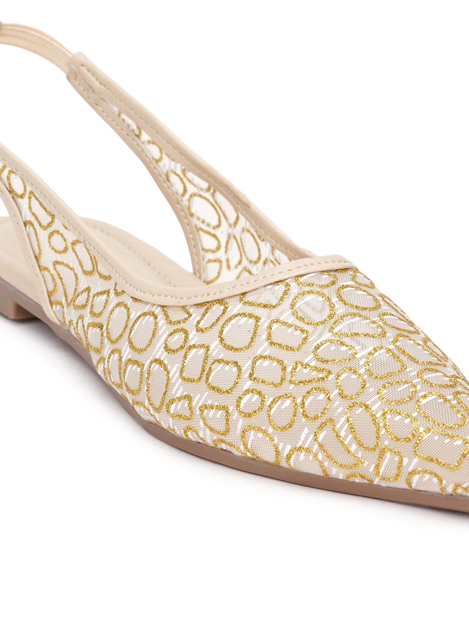 Glitter Embellished Pointed Toe Slingback Mules