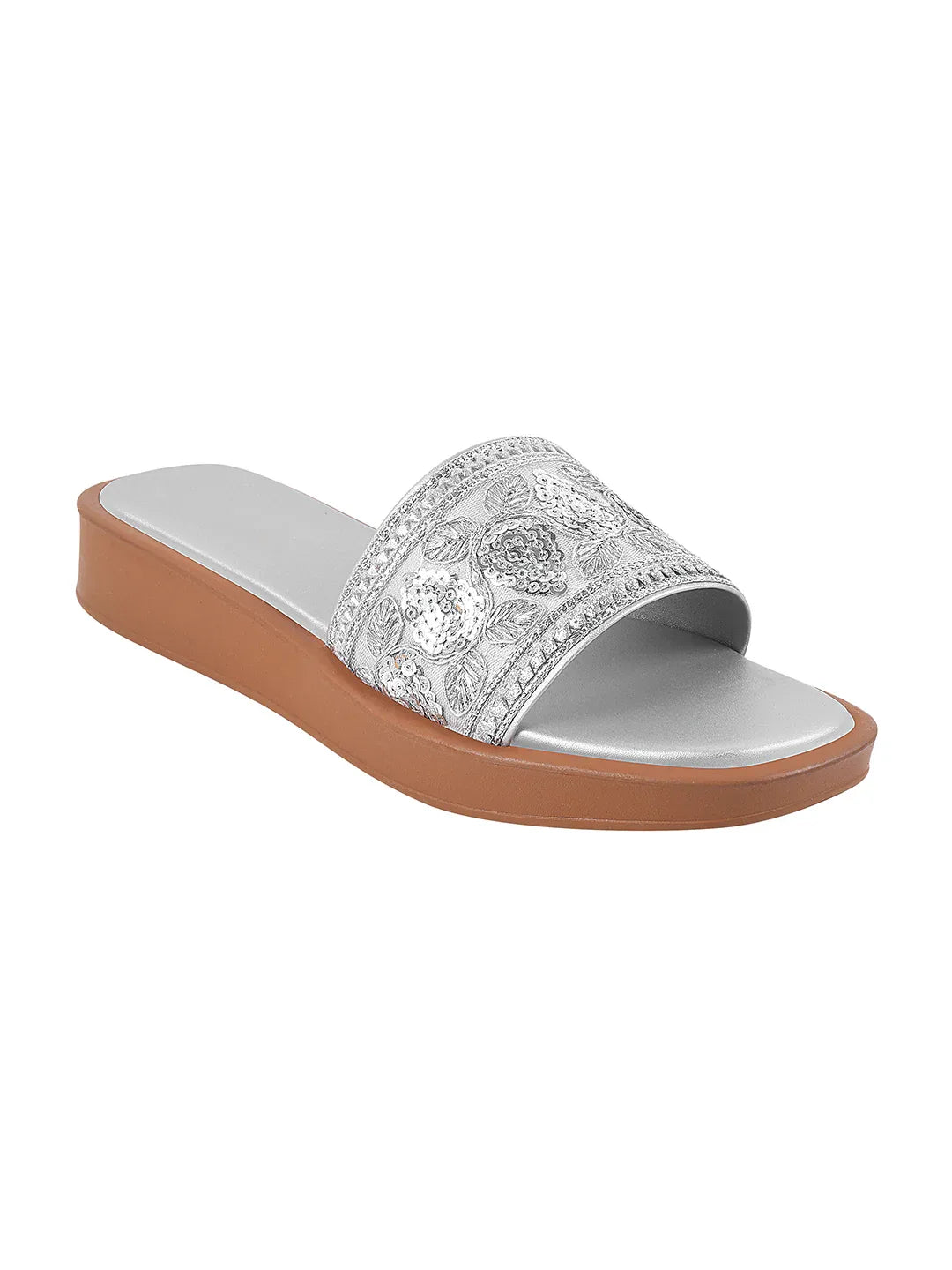 Royal Embroidery Comfort Platform Flats