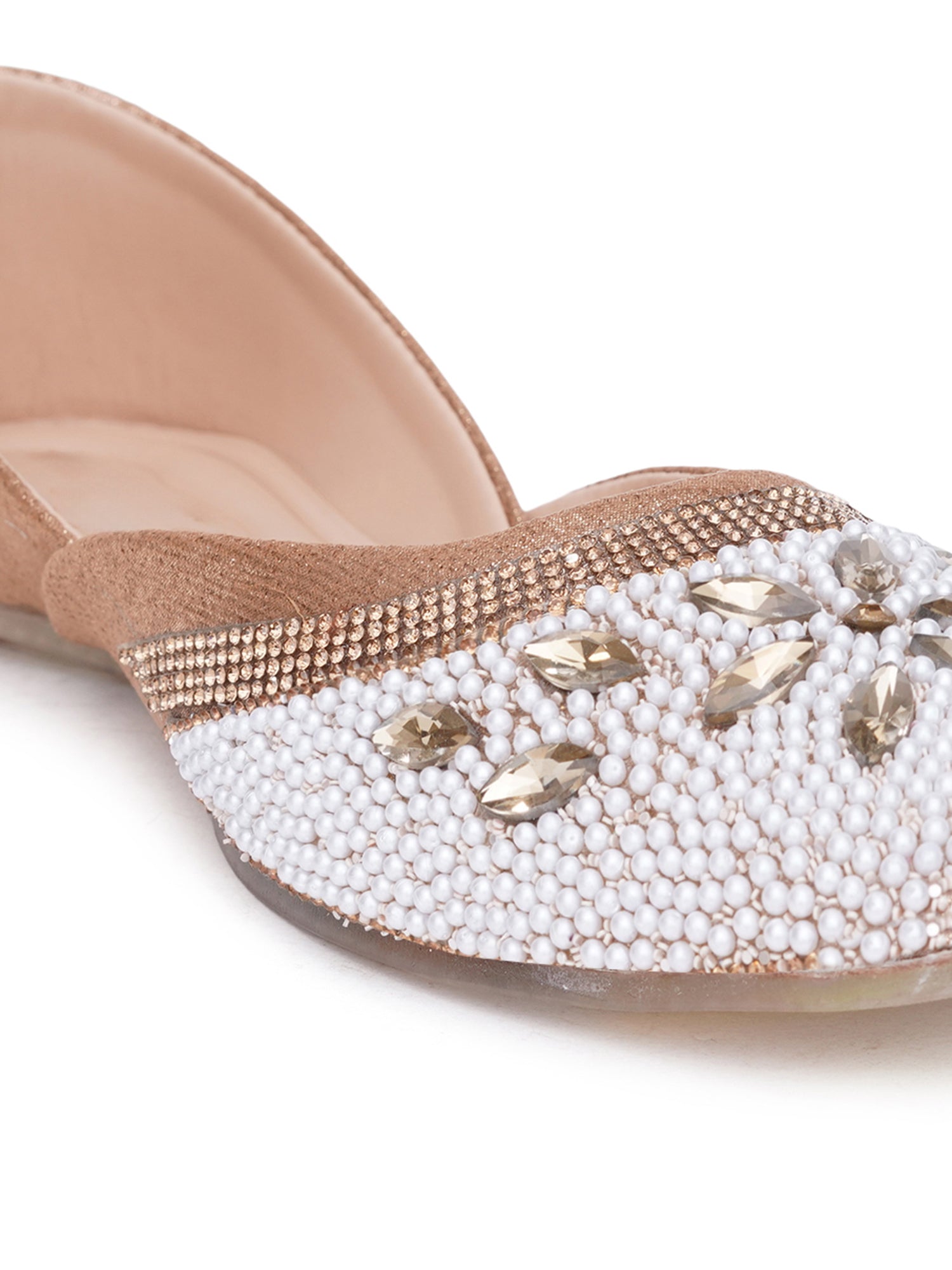 Floral Spark pearls & stone Embellished Ethnic Juttis