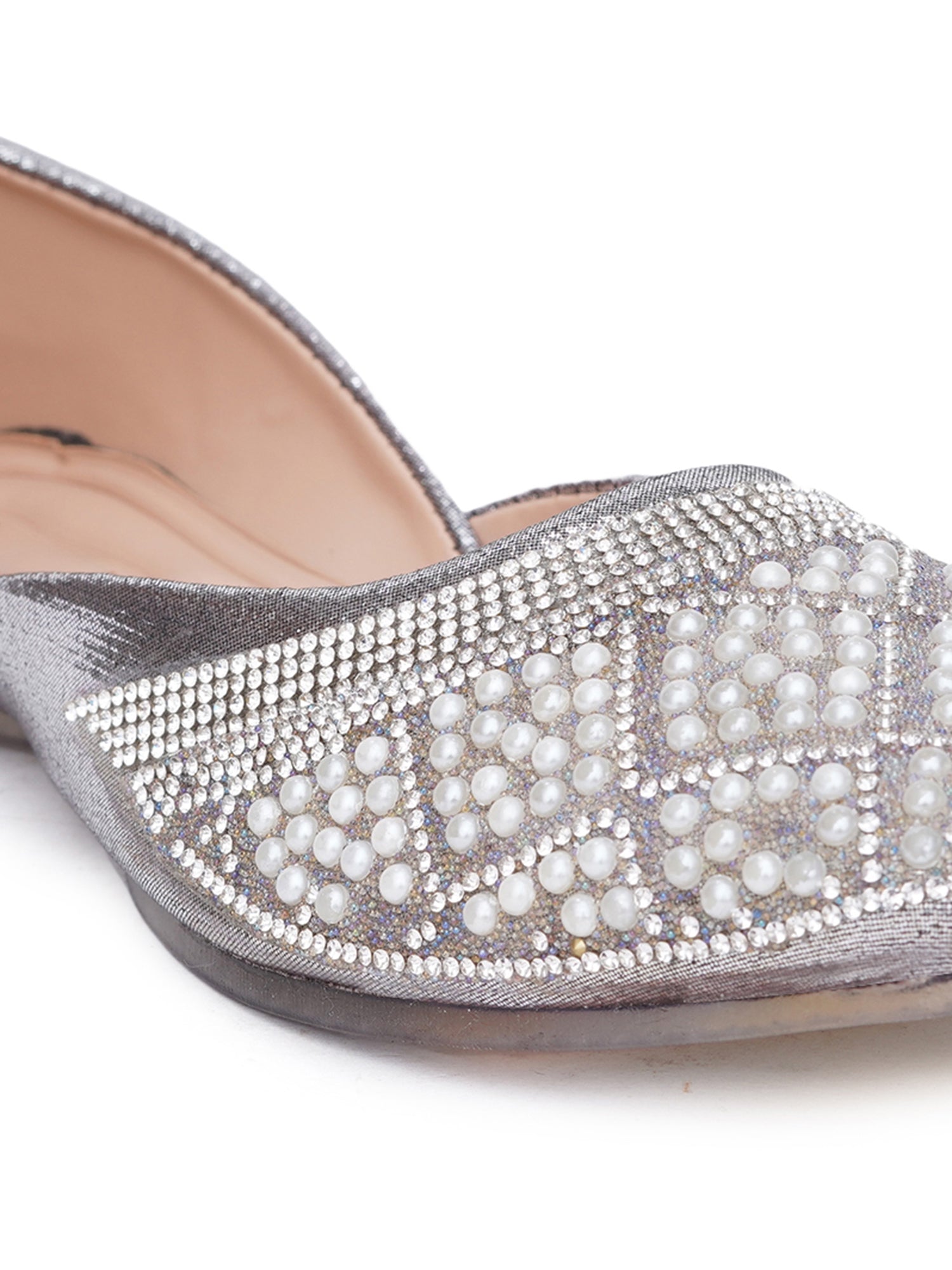 Pearl Muse Square Embellished Desi Juttis