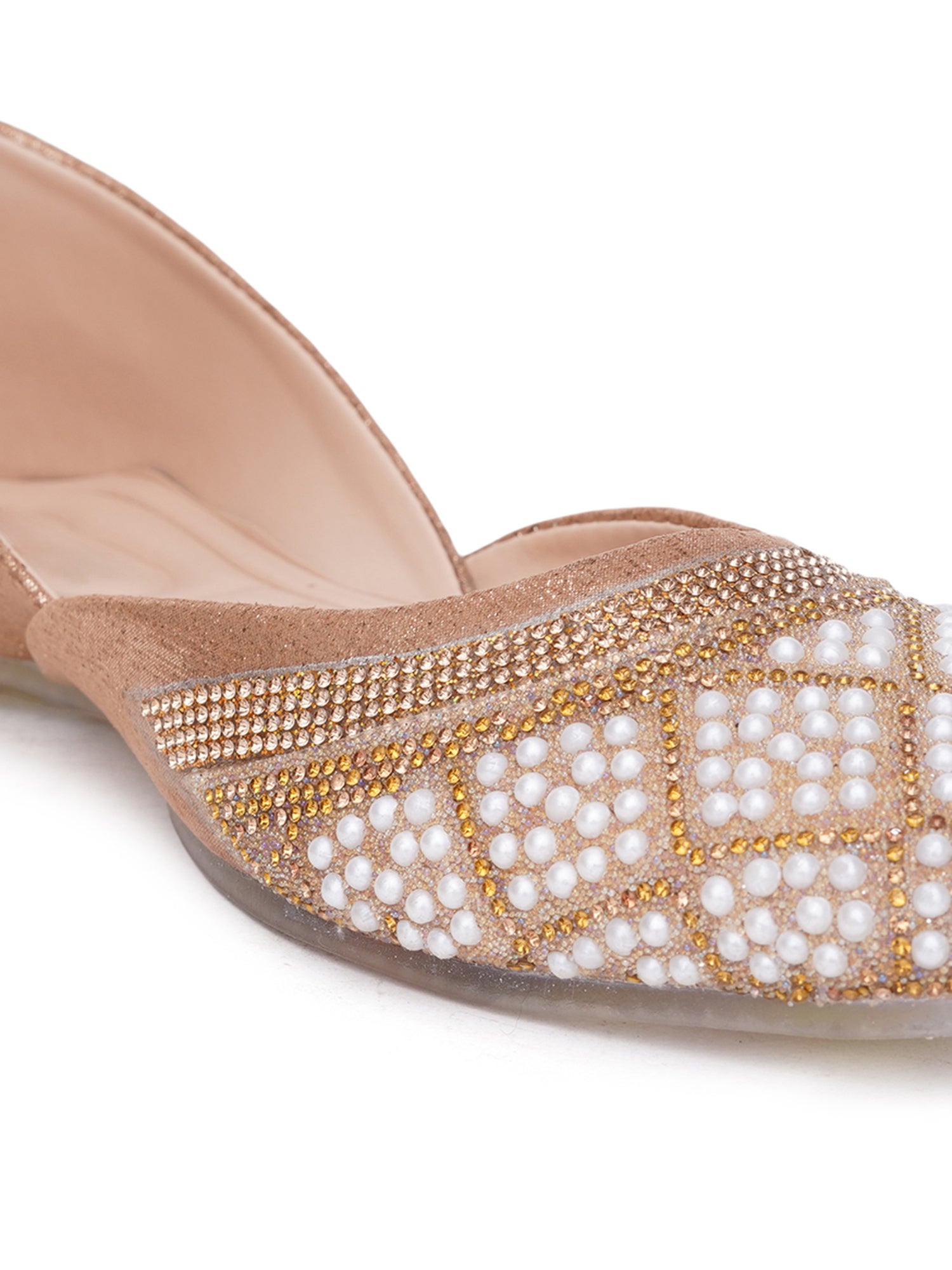 Pearl Muse Square Embellished Desi Juttis