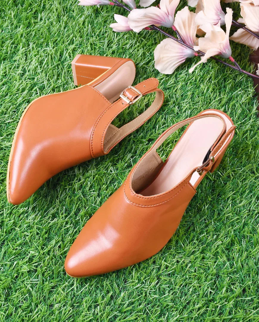 Classic Slingback Block Heel Shoes